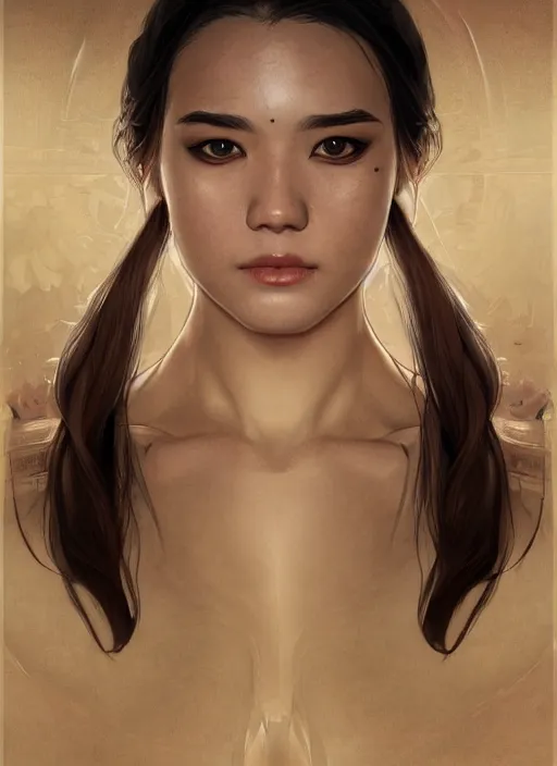 Image similar to symmetry!! joe taslim, machine parts embedded into face, intricate, elegant, highly detailed, digital painting, artstation, concept art, smooth, sharp focus, illustration, art by artgerm and greg rutkowski and alphonse mucha, 8 k