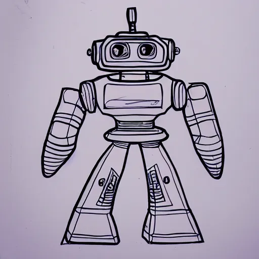 Prompt: osamu tezuka robot sketch