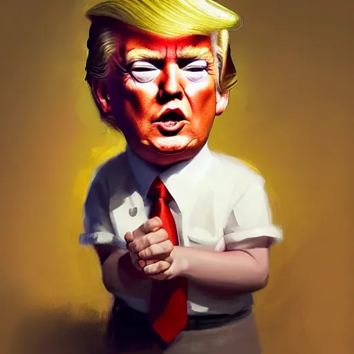 Prompt: portrait donald trump as a baby, fine art, award winning, subtle earthy tones, intricate, elegant, sharp focus, cinematic lighting, digital painting, 8 k concept art, by michael hussar and greg manchess and brom and z. w. gu, 8 k