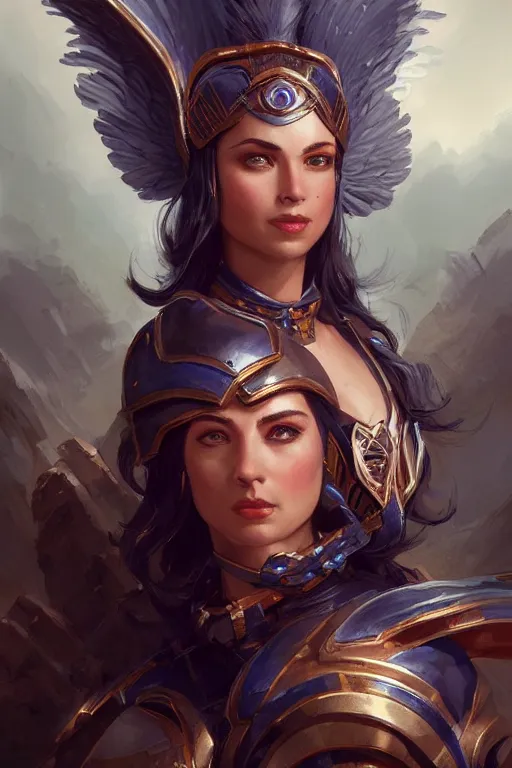 Image similar to amazon valkyrie athena, d & d, fantasy, portrait, highly detailed, headshot, digital painting, trending on artstation, concept art, sharp focus, illustration, art by artgerm and greg rutkowski and magali villeneuve