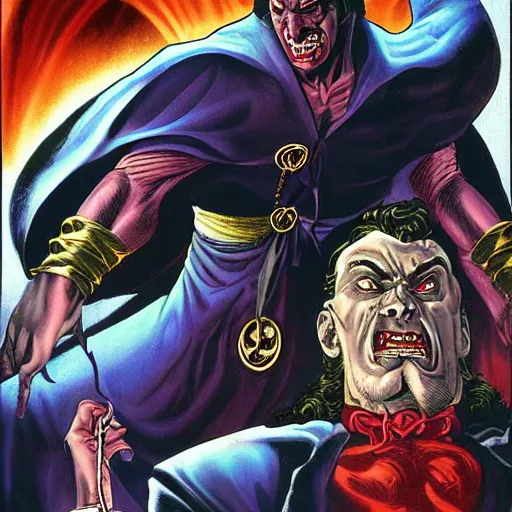 Image similar to Dracula vs Zeus by Joe Jusko
