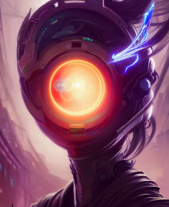 Image similar to a whirlwind of souls rushing inside the metaverse, half body, glowin eye, android, cyborg, cyberpunk face, by loish, d & d, fantasy, intricate, elegant, highly detailed, colorful, vivid color, digital painting, artstation, concept art, art by artgerm and greg rutkowski and alphonse mucha and ruan jia