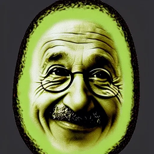 Prompt: einstein inside an avocado