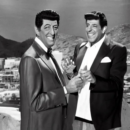 Image similar to Dean Martin and Jerry Lewis in road to Eldorado