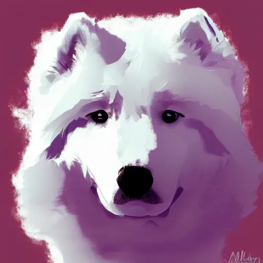 Image similar to a samoyed by andy warhol, digital art, trending on artstation