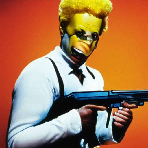 Prompt: ronald macdonald as scarface with ak - 4 7