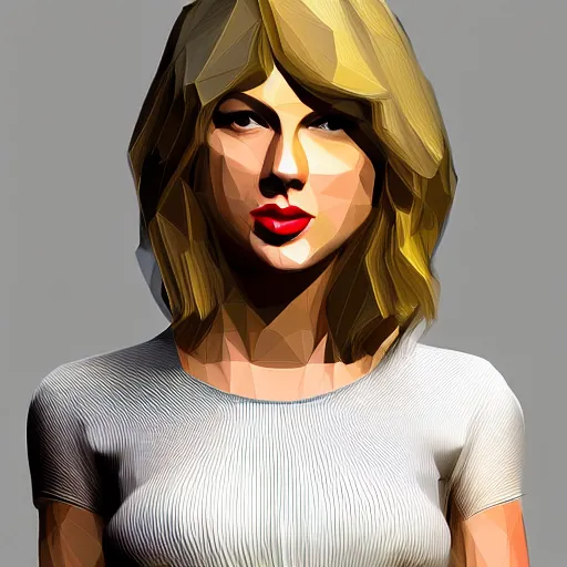 Prompt: low poly 3d render of taylor swift