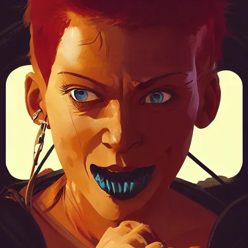 Image similar to face icon stylized minimalist mad max : fury road, loftis, cory behance hd by jesper ejsing, by rhads, makoto shinkai and lois van baarle, ilya kuvshinov, rossdraws global illumination