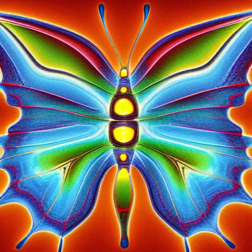 Prompt: full shot photograph of a fractal butterfly, photorealistic photograph cinematic lighting intricate detailed 8 k resolution