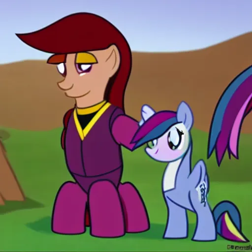 Image similar to Jean Luc Picard starring in My Little Pony