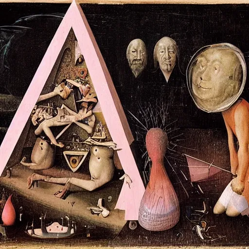 Prompt: pink floyd by hieronymus bosch