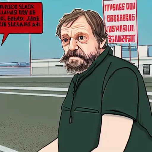 Image similar to Slavoj Žižek as a GTA charaacter