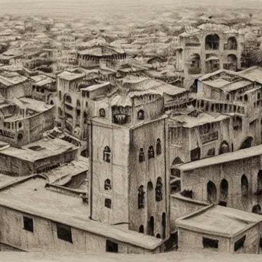 Image similar to Diyarbakir, detailed charcoal sketch, realistic, incredibly detailed