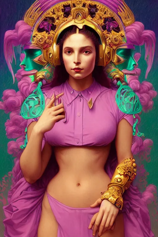 Image similar to a full body portrait of the lisa frank daftpunk vaporwave diva, gothic, highly detailed, digital painting, crown of skulls, artstation, smooth, sharp focus, illustration, art by artgerm and greg rutkowski and alphonse mucha and william - adolphe bouguereau