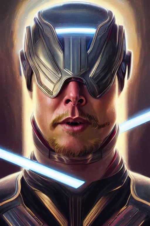 Image similar to elon musk as thor, realistic portrait, symmetrical, highly detailed, digital painting, artstation, concept art, smooth, sharp focus, illustration, cinematic lighting, art by artgerm and greg rutkowski and alphonse mucha