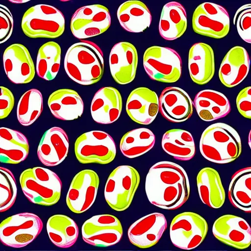 Image similar to symmetry, repeating pattern. seamless, m & m candy. award - winning