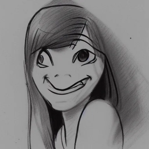 Prompt: milt kahl sketch of ashley olson