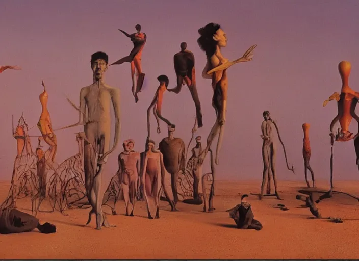 Image similar to still from a surreal art house film by alejandro jodorowsky, max ernst, zdzislaw beksinski, robert crumb and wes anderson : : big international production by a major studio : : cinemascope, technicolor, 8 k