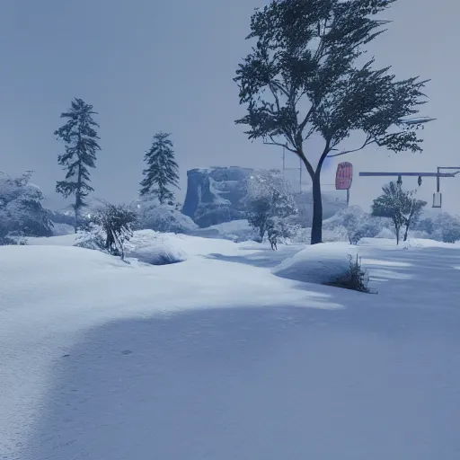 Prompt: snow, realistic, unreal engine