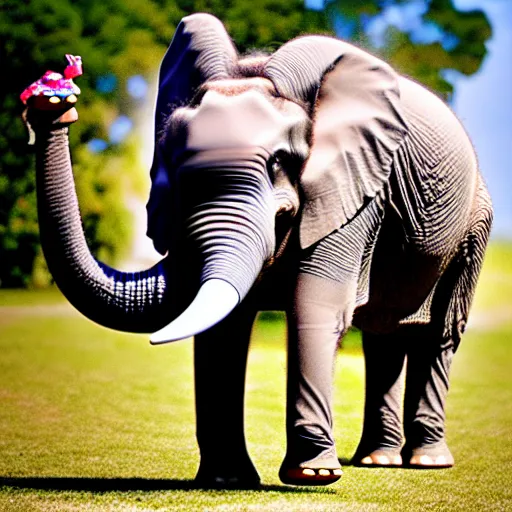 Image similar to photo of dancing elephant with tutu