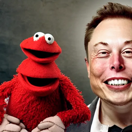 Image similar to elon musk as muppet on fraggle rock