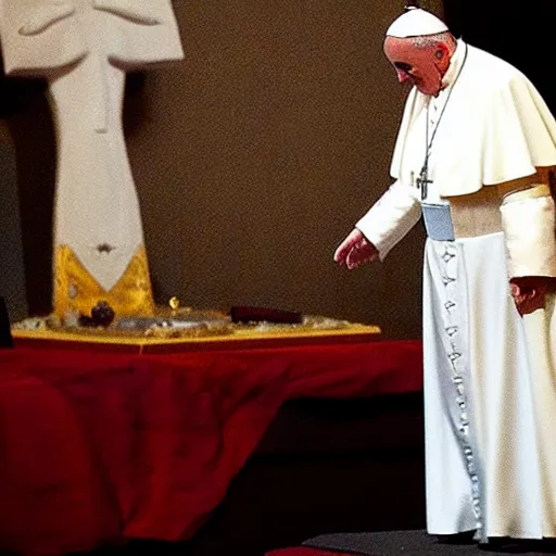 Image similar to the pope performing a spiritism cerimony