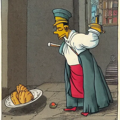 Prompt: pulcinella of naples, from the simpsons episode 1 1