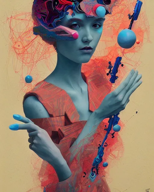 Prompt: mixed media, nouveau style, a brutalist designed, vivid colours, cryptic, mystical, pop surrealism by james jean, atmospheric, trending on artstation. 8 k masterpiece.