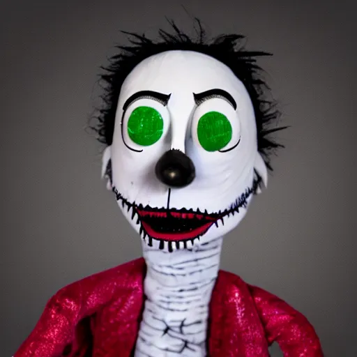 Image similar to scary puppet, 4 k, in the style of tim burton