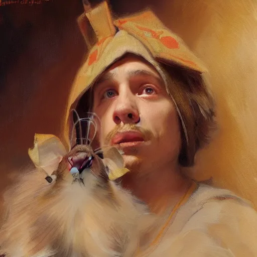 Image similar to a dressed guinea pig, highly detailed painting by gaston bussiere, craig mullins, j. c. leyendecker 8 k