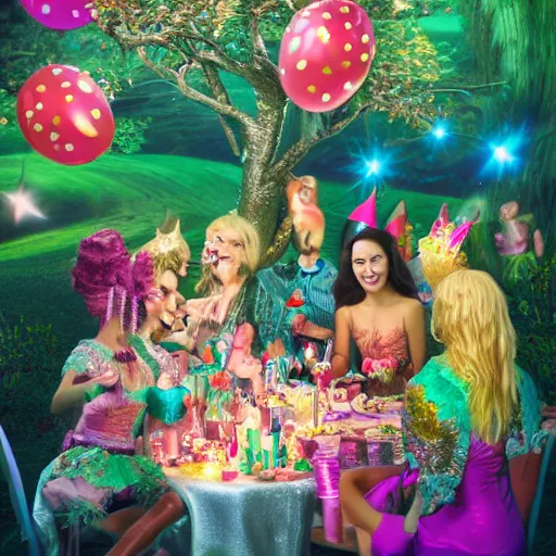 Image similar to photo of a party in fairyland