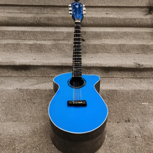 Prompt: a blue magic guitar