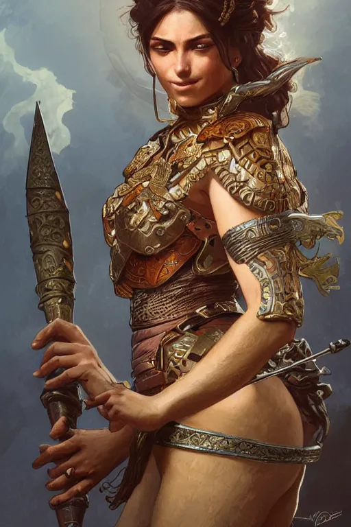 Image similar to a portrait of a anthropomorphic an ancient mesopotamia warrior goddess, D&D, fantasy, intricate, highly detailed, digital painting, artstation, concept art, smooth, sharp focus, illustration, art by artgerm and greg rutkowski and alphonse mucha