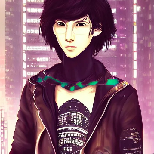 Prompt: cyberpunk boy, mai yoneyama, digital art