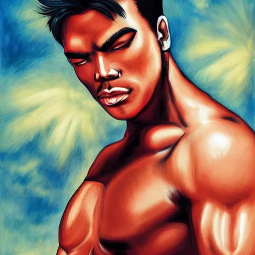 Image similar to lgbt art, tom of finland style, art in 4 k, high quality, van darkholme,