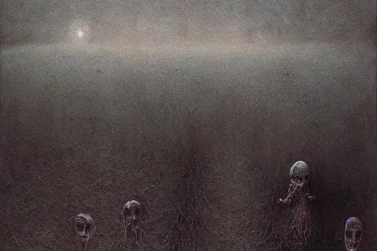 Image similar to horror film directed by beksinski, screeshot, photorealistic