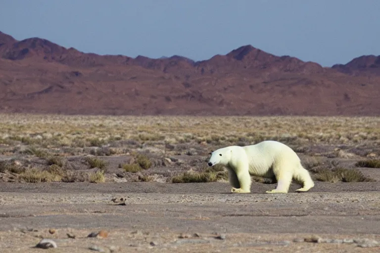 Image similar to polar bear on the desert