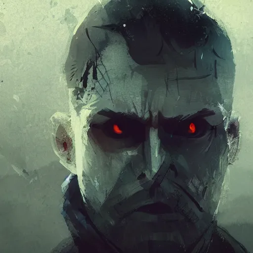 Prompt: kaz brekker, by ismail inceoglu, dungeons and dragons, close - up, moody, bald, bear, muted colours, brushstrokes, detailed, character, human male, black hair, ganster 8 k, dark silhouette, powerful, skilled