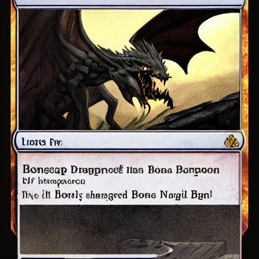 Image similar to MTG card art of a Bonesnapper Dragon