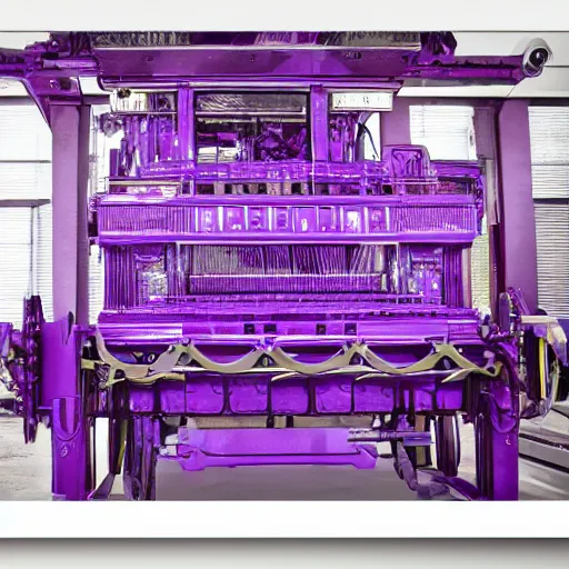 Image similar to large purple intricate machine photorealistic