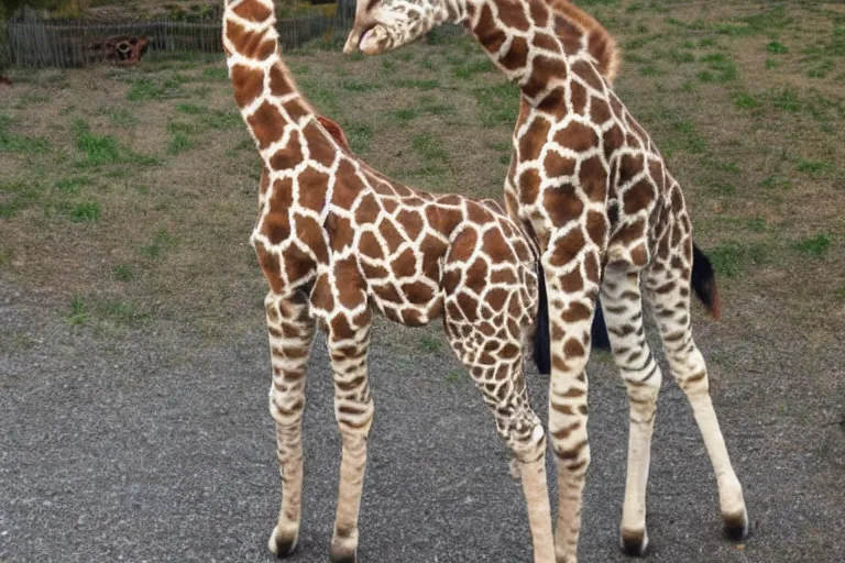 Prompt: a kitten giraffe hybrid