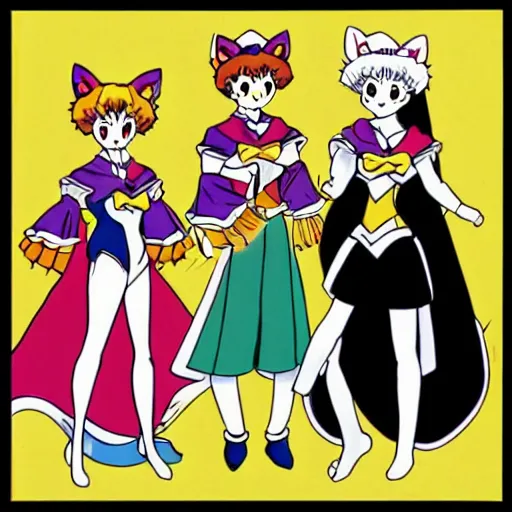 Image similar to photo, three cats from sailor moon