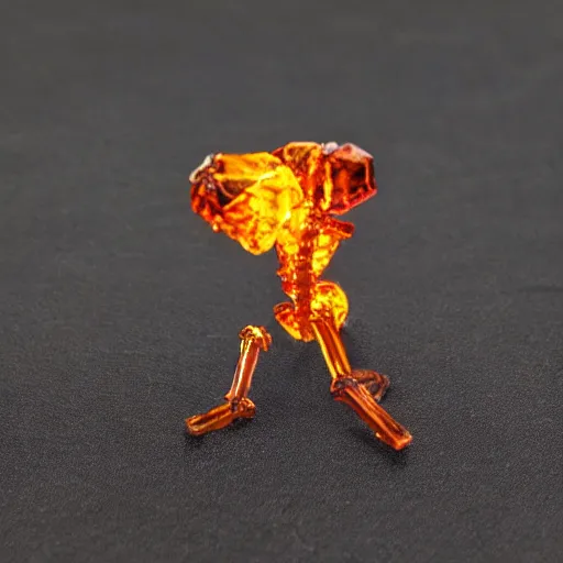 Prompt: fire crystal skeleton