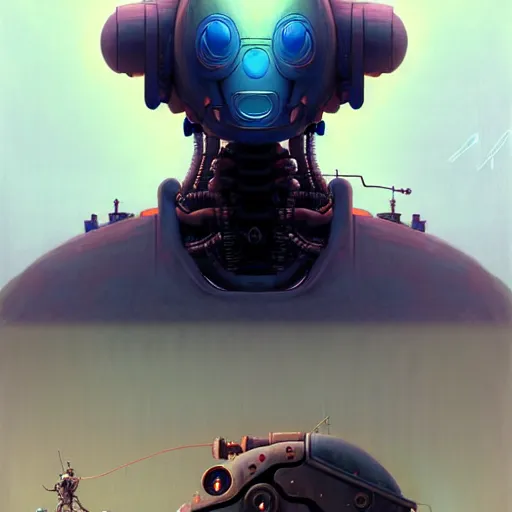 Prompt: detailed concept art of a diesel punk robot portrait, muted color palette, trending on artstation, award - winning video game concept art by jim burns and greg rutkowski, beksinski, a sci - fi concept art masterpiece, james gilleard, bruegel, alphonse mucha, and yoshitaka amano.