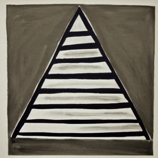 Prompt: sketch of a pyramid painted so it looks like a triangle