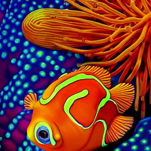 intricate five star clown fish with his anemone | Stable Diffusion ...