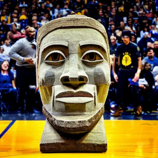 Image similar to Stephen curry as an Easter island head statue