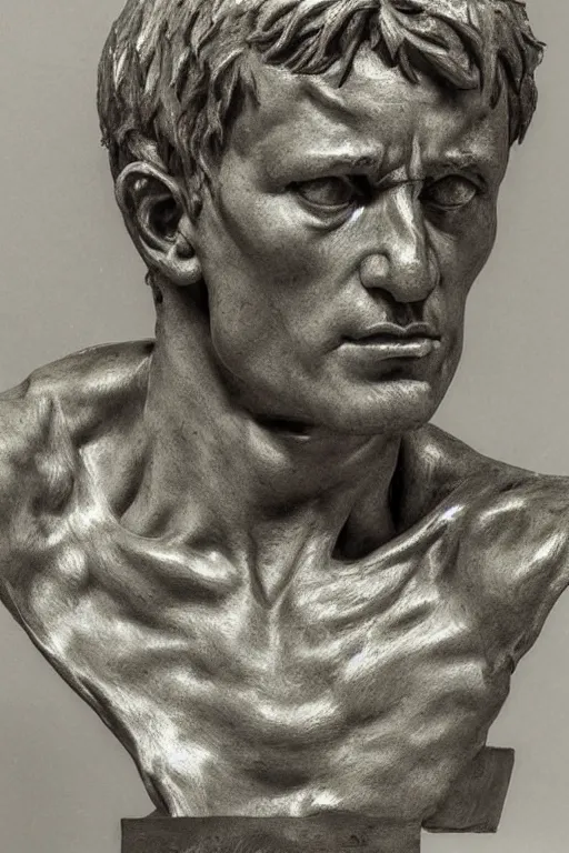 Image similar to a sculpture of a michelangelo's angel bust, very detailed charcoal portrait by frank auerbach