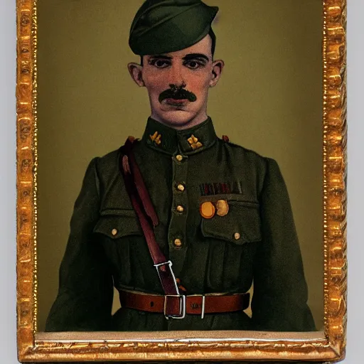 Prompt: portrait of luigi as a world war one soldier