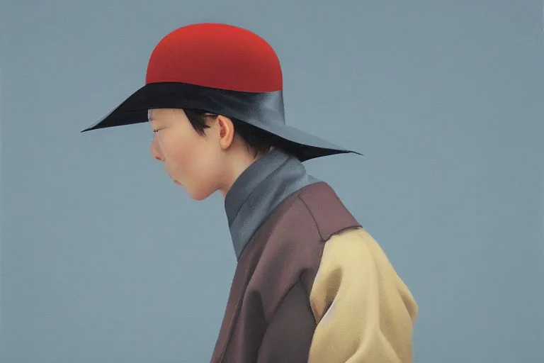 Prompt: young samurai raven - shaped hat artwork by tim eitel